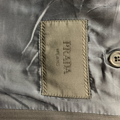 PRADA 42 Regular Black Stitched Wool 36 x 33 Suit