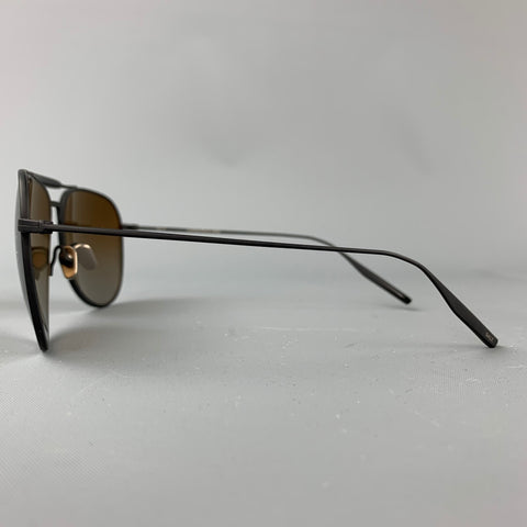 SALT Black Titanium Aviator Sunglasses