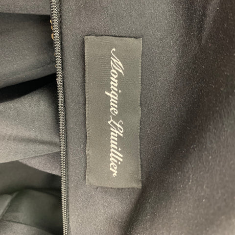 MONIQUE LHUILLIER Taille 4 Robe de cocktail à paillettes en rayonne de soie or noir
