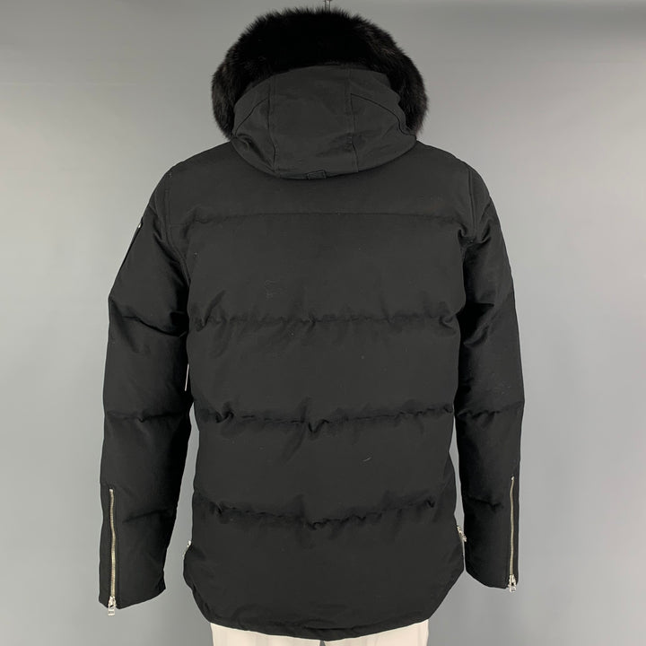 MOOSE KNUCKLES Size L Black Cotton Nylon Padded Coat