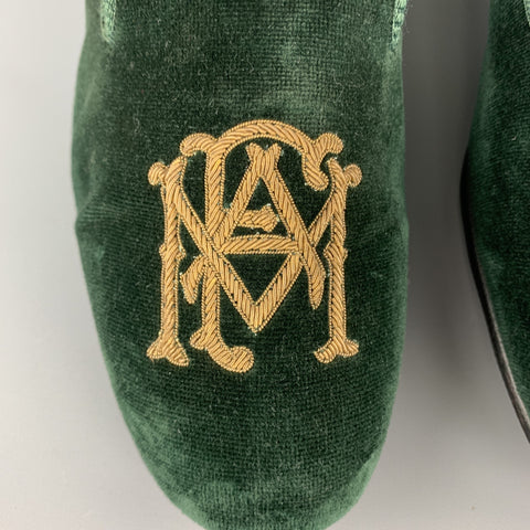 NEW & LINGWOOD Size 8 Green Velvet Slippers Loafers