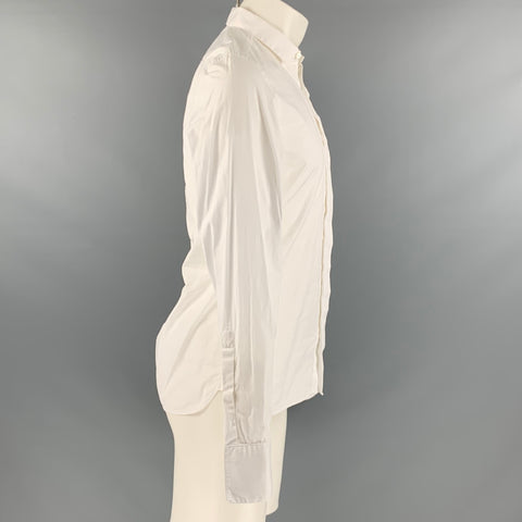 BURBERRY PRORSUM Taille S Chemise à manches longues en coton uni blanc