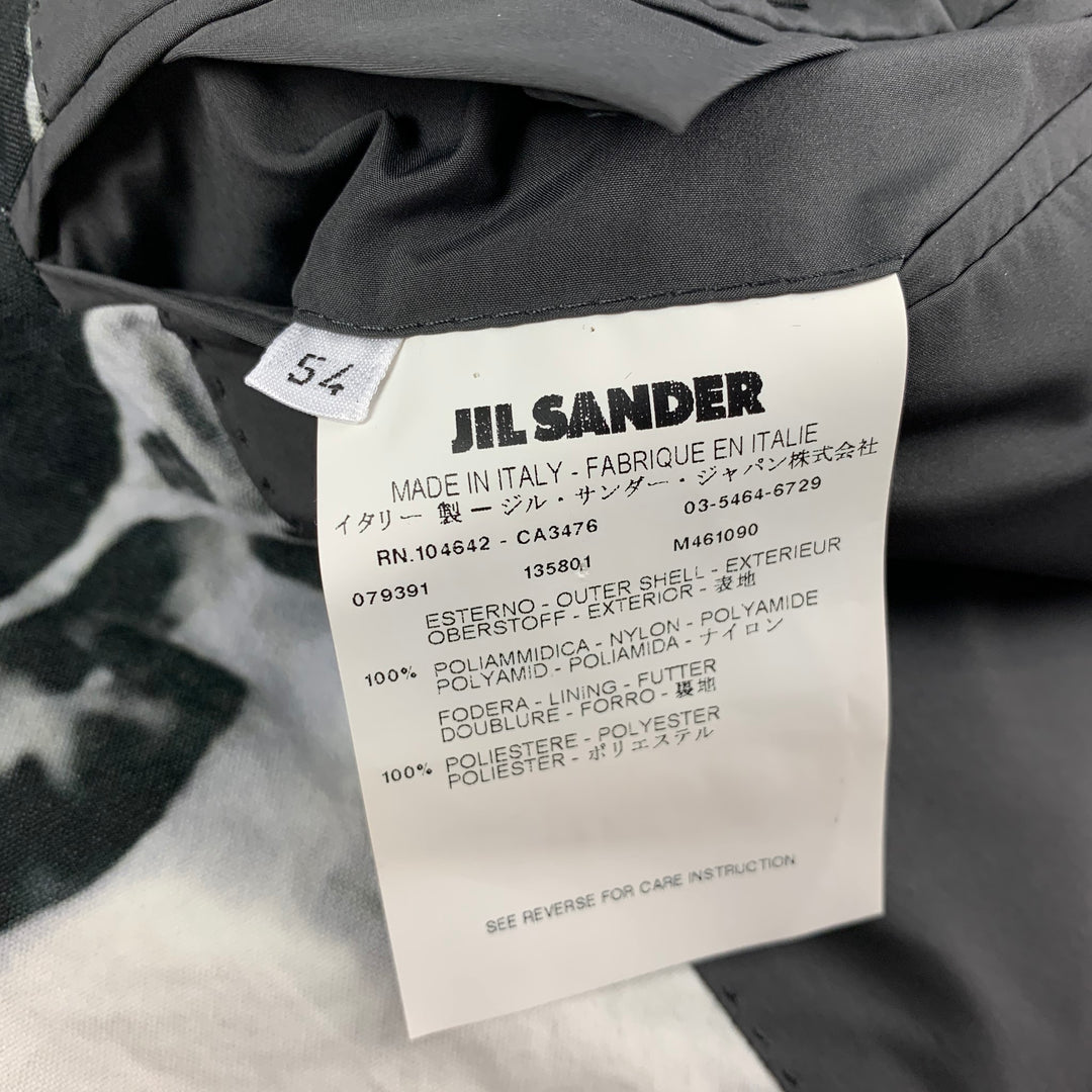 JIL SANDER par RAF SIMONS Automne 2008 Sze 44 Noir Blanc Marbre Poliammide Notch Lapel Sport Coat