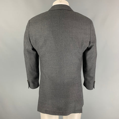 TODD SNYDER Size 38 Grey Textured Wool Notch Lapel Mayfair Fit Sport Coat