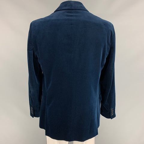 POLO by RALPH LAUREN Size L Navy Cotton Velvet Notch Lapel Sport Coat