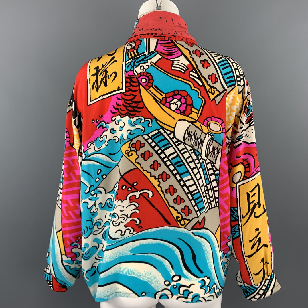 Vintage KANSAI YAMAMOTO Size One Size Multi-Color Fabric High Collar Blouse