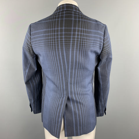 VIVIENNE WESTWOOD MAN James Size 40 Navy Plaid Wool Blend Notch Lapel Sport Coat