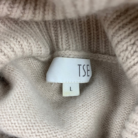 TSE Size L Nude Knitted Cashmere Turtleneck Sweater Dress