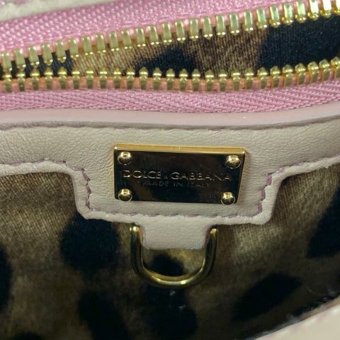 DOLCE & GABBANA Pink Floral Jacquard Cross Body Handbag