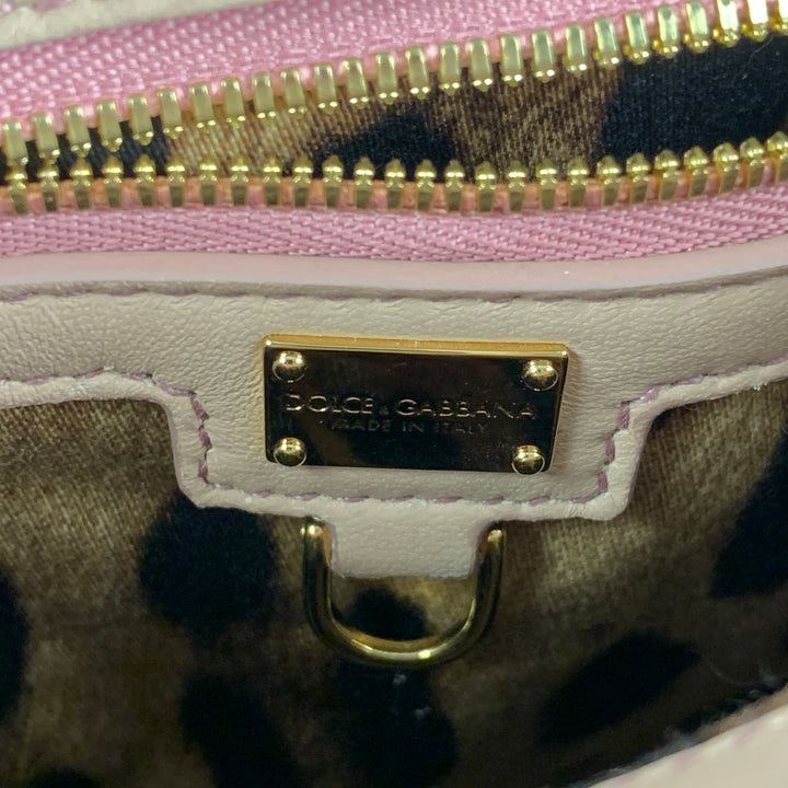 DOLCE & GABBANA Pink Floral Jacquard Cross Body Handbag