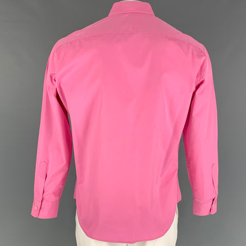 DSQUARED2 Size L Pink Cotton Button Up Long Sleeve Shirt