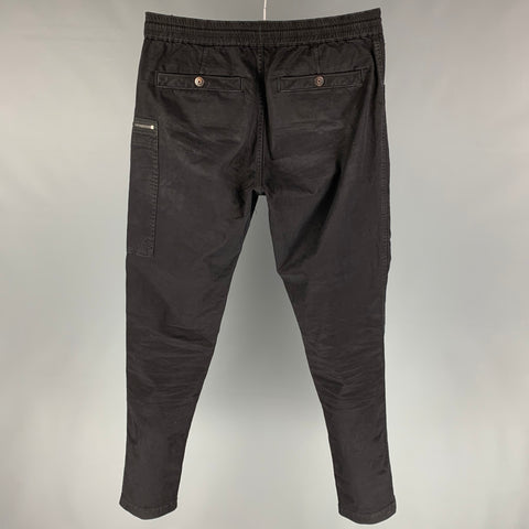 G-STAR Size 34 Black Cotton Elastic Waistband Casual Pants