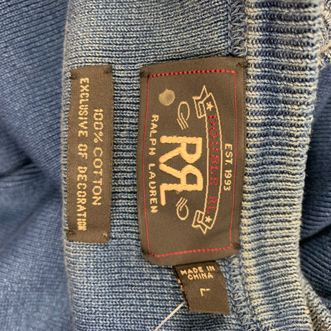 RRL by RALPH LAUREN Size L Indigo Wash Crew-Neck Pullover