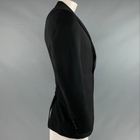 ARMANI COLLEZIONI Size 42 Black Wool Notch Lapel Sport Coat