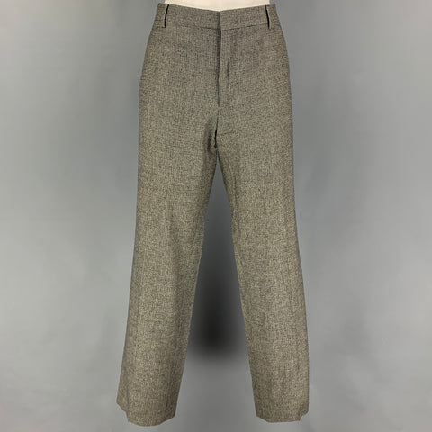 VALENTINO Size 10 Black White Virgin Wool Houndstooth Dress Pants