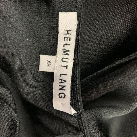 HELMUT LANG Talla XS Vestido recto de seda negro a media pantorrilla