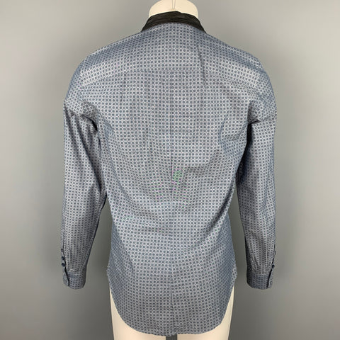 DIESEL Size M Blue Dot Print Cotton Button Up Long Sleeve Shirt