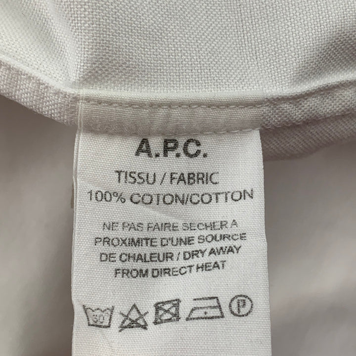 APC Chemise à manches longues boutonnée en coton blanc taille M