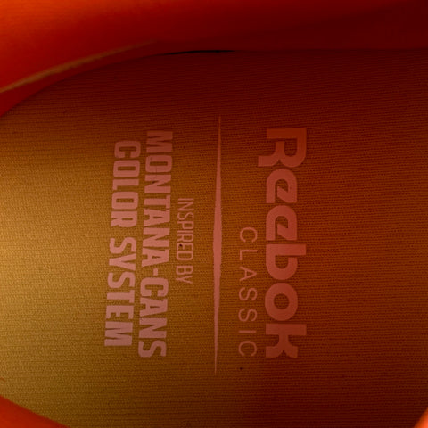 REEBOK Size 10.5 White Orange & Green Leather Lace Up Sneakers