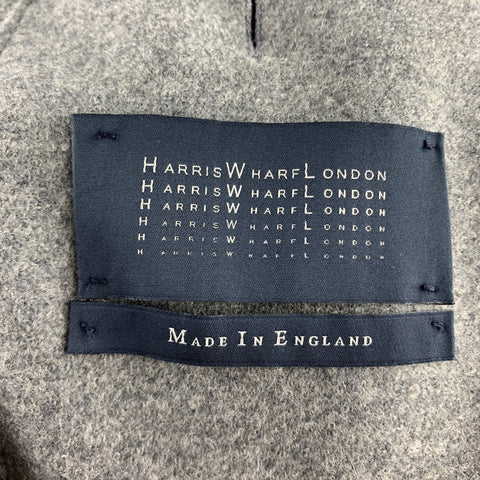 HARRIS WHARF LONDON Size 36 Grey Heather Wool Buttoned Coat