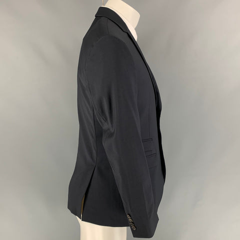 NEIL BARRETT Size 40 Navy Wool Single Breasted Slim Fit Sport Coat