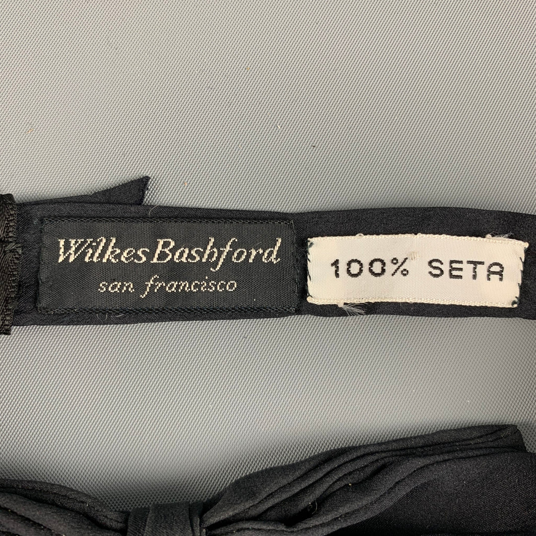 WILKES BASHFORD Black Silk Chiffon Bow Tie