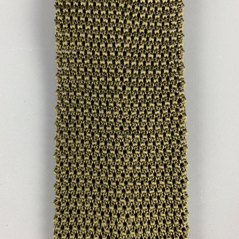 CHARVET Knitted Textured Olive Silk Tie
