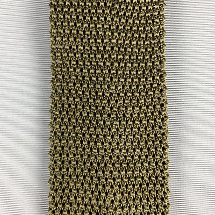 CHARVET Cravate tricotée en soie olive texturée