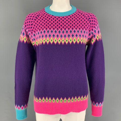 PAUL SMITH Size XXL Multi-Color Fairisle Wool Blend Crew-Neck Sweater