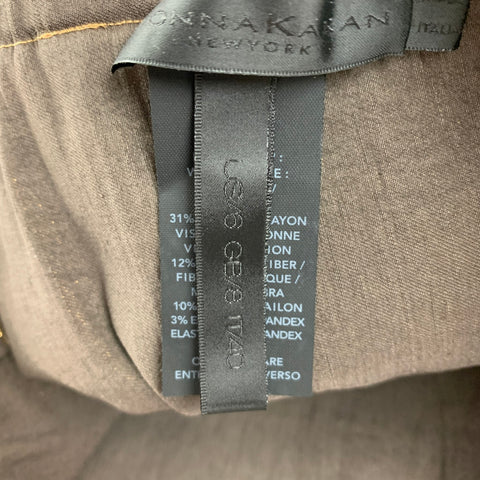 DONNA KARAN Taille 6 Jupe crayon en mélange de lin doré