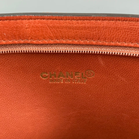 Rare CHANEL Tan COCO Embossed Cowhide Clutch Handbag