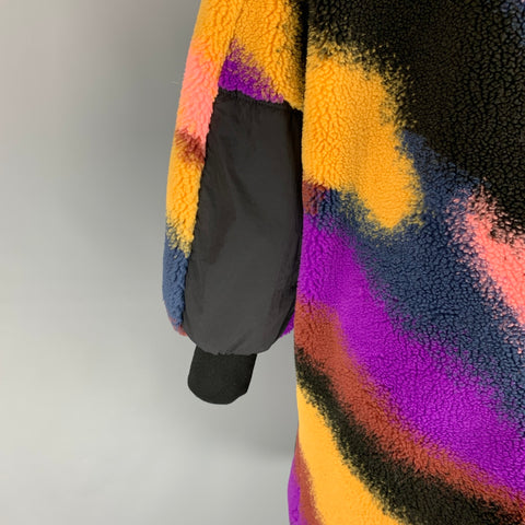 STELLA McCARTNEY Size 4 Multi-Color Teddy Jacquard Marley Oversize Coat