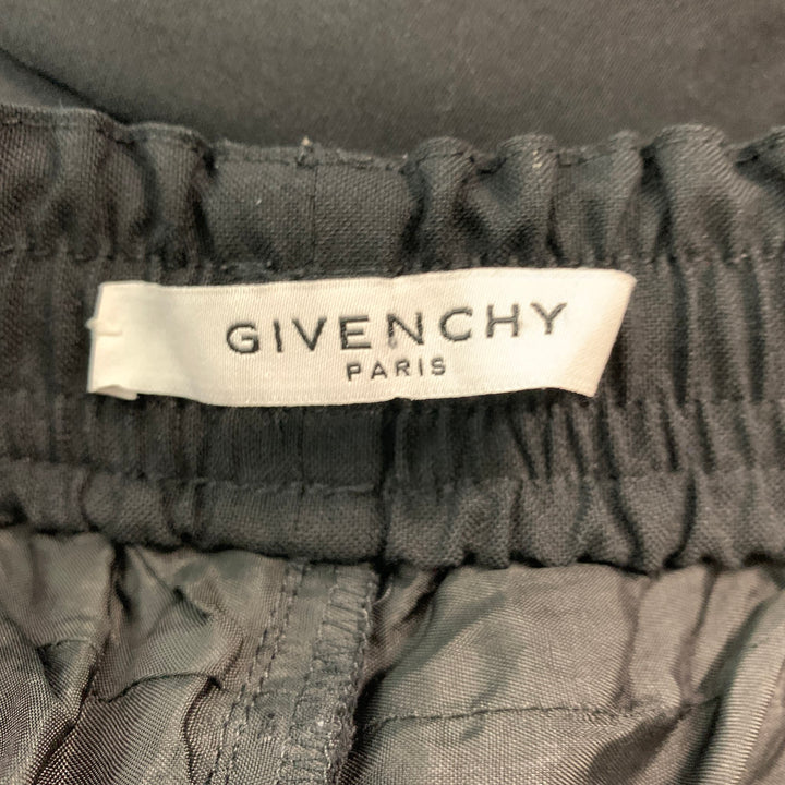 GIVENCHY Size 28 Black Grey Polyester Wool Sweatpants