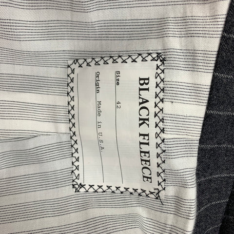 BLACK FLEECE Size 42 Dark Gray Stripe Wool Notch Lapel Suit