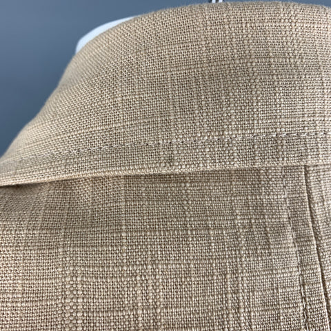 BOTTEGA VENETA Size 42 Khaki Woven Cotton Notch Lapel Sport Coat