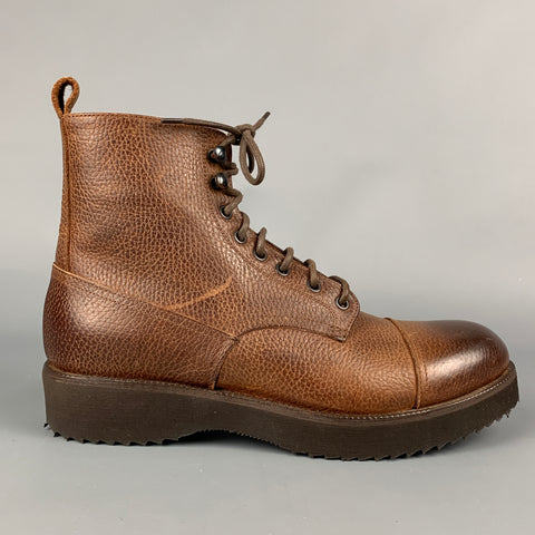 BARNEY'S NEW YORK Taille 8 Bottes à lacets en cuir antique marron