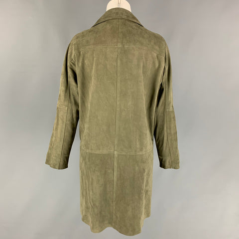 GIANI Talla 6 Chaqueta con frente abierto de ante verde oliva
