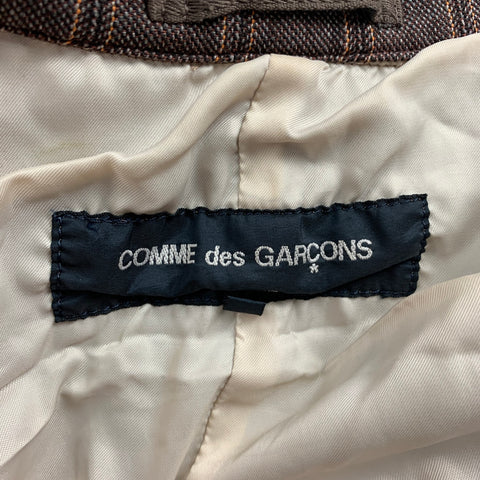 COMME des GARCONS Size S Brown Stripe Cotton Polyester Sport Coat