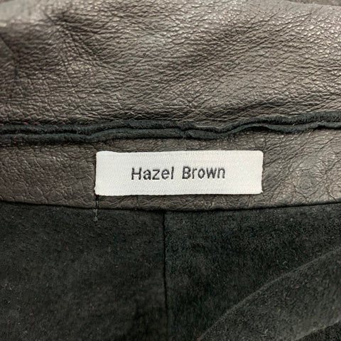 HAZEL BROWN Size M Grey Distressed Open Front Jacket