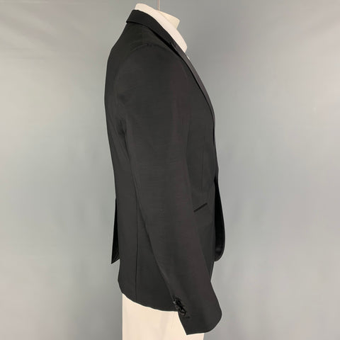 DSQUARED2 Size 42 Black Peak Lapel Tuxedo Sport Coat