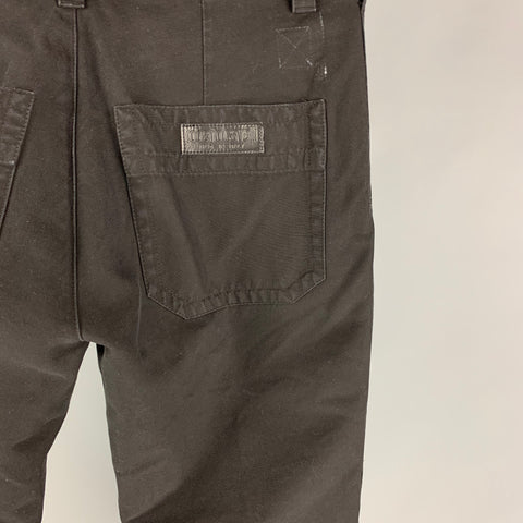 ROBERTO CAVALLI Size L Black Cotton Utility Casual Pants
