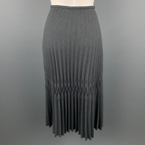 BLANC de CHINE Taille 6 Jupe portefeuille en polyester plissée au couteau gris