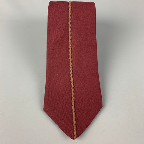YOHJI YAMAMOTO Burgundy Brown Wool Tie
