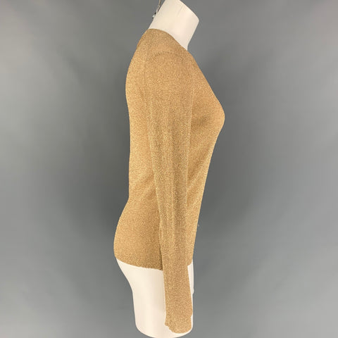 MICHAEL KORS Size L Gold Metallic Pullover