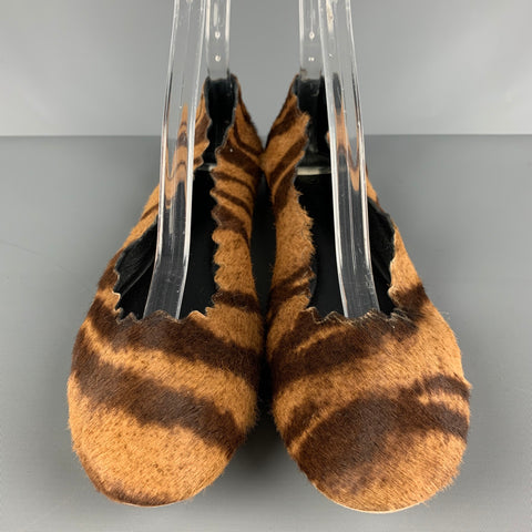 CHLOE Size 8.5 Brown Animal Print Calf hair Ballet Flats