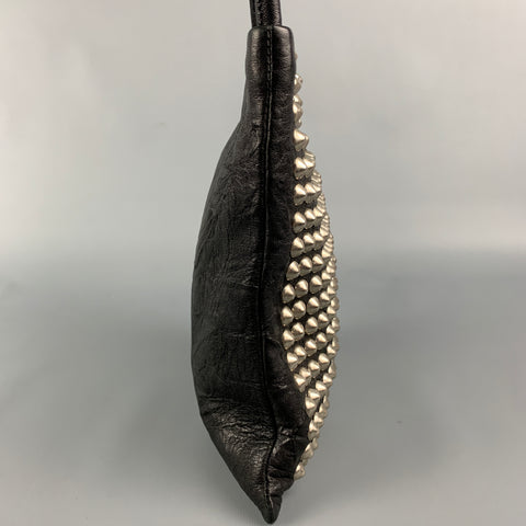 CALLEEN CORDERO Black & Silver Sudded Leather Shoulder Bag