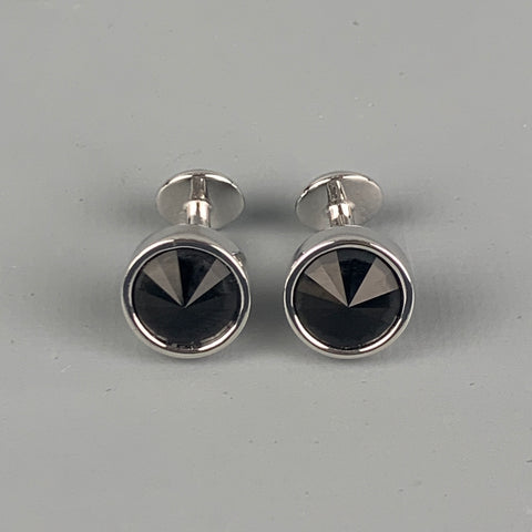 TED BAKER Black Silver Tone Cuff Links