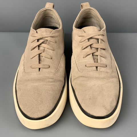 FEAR OF GOD Size 11 Light Gray Textured Leather Lace Up Sneakers