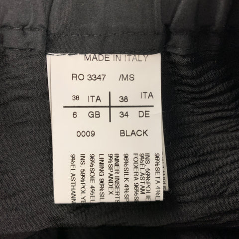 RICK OWENS NASKA S/S 12 Size 6 Black Ribbed Silk Bermuda Shorts