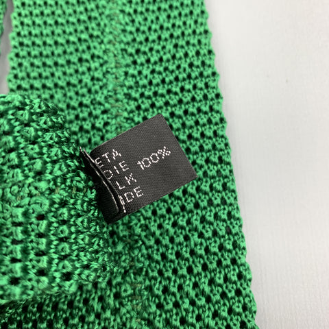 PAUL STUART Dark Green Silk Textured Knit Tie